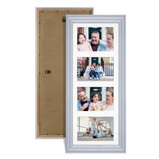 Multi Aperture 50x20CM Photo Picture WOOD Frame Hold 4 Photos 6x4 Various Colors