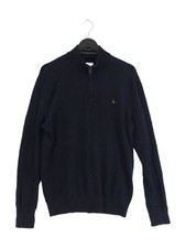 Jack Wills Men's Jumper M Blue 100% Cotton High Neck Pullover