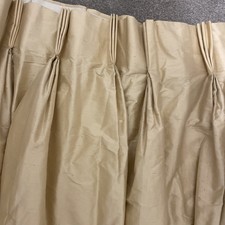 Single Curtain Gold Dupion Silk LauraAshley Fabric Pinch Pleat 195 wide 236 long