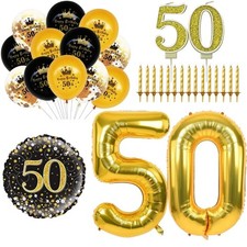 50th Birthday Balloon Black