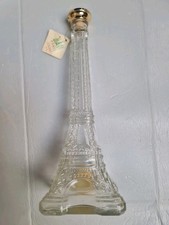 VINTAGE COGNAC V.S 2001 PARIS  EMPTY GLASS EIFFEL TOWER BOTTLE .