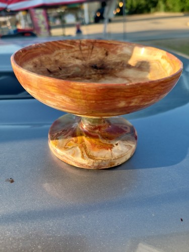Vtg onyx marble - vtg, compote