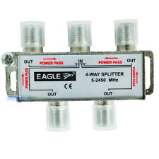 4 WAY F SPLITTER SKY TV CABLE SAT VIRGIN FREEVIEW BLADE VU+ TECHNOMATE D BOX