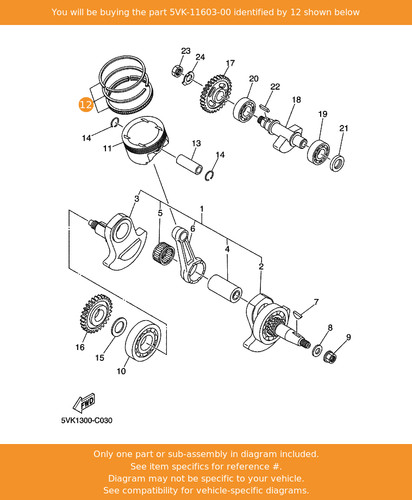 Yamaha piston ring set - set, (std)