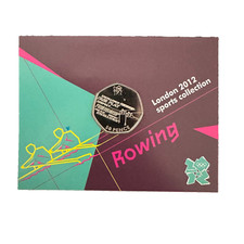 2012 London Olympics ROWING 50p Coin - Certified Uncirculated In Sealed Card