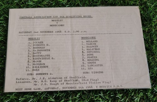 Mossley morecambe cup - v, fa