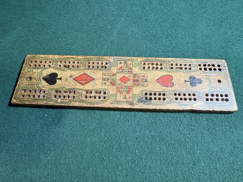 Vintage wooden cribbage board - vintage,