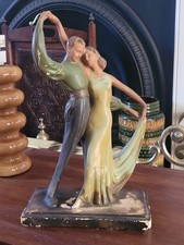 Art Deco Painted Plaster Statue