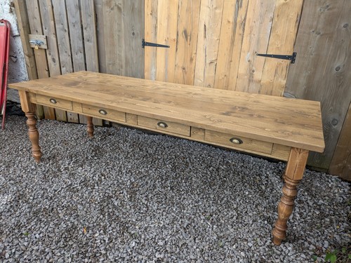 Pine plank farmhouse table - plank,
