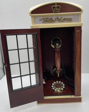 Indoor Telephone Box Brown/Cream Wood/Plastic 17.5 in Tall Touch Phone       W10