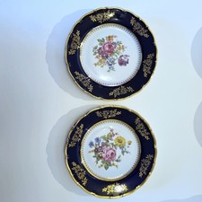 2x Hand-Painted Bohemian Porcelain Plate From Czechoslovakia, Made By Epiag DF