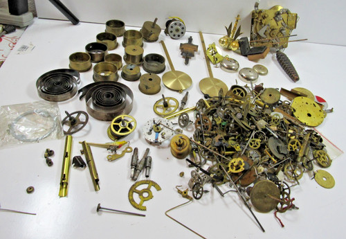 Lot vintage clock parts - lot,