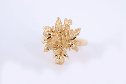 14k yellow gold flower - gold,