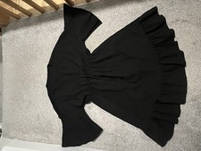 Black Floaty Dress Size Small 10-12 New Without Tags