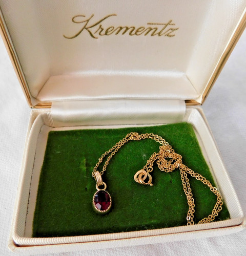 Krementz red crystal - crystal, gold