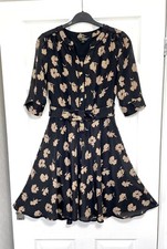 Hobbs NW3 Black Beige Silk Fit