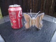 Vtg Butterfly Paperweight Pen Holder filled with Isle of Wight Alum Bay Sand