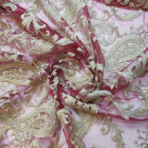Gold floral embroidered - gold,