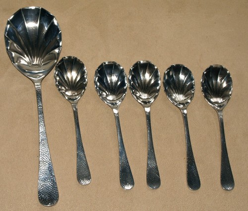 Vintage shell shaped spoons - shell-shaped,