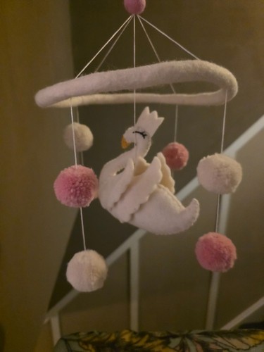 Handmade swan baby mobile - handmade,