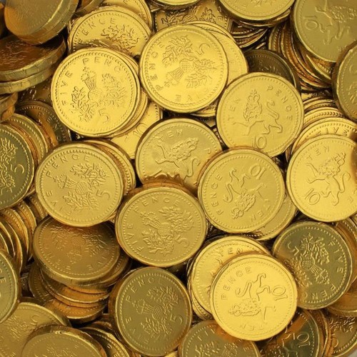 Gold milk chocolate coins - gold,