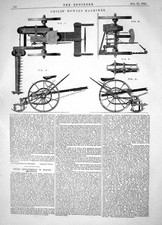Old Engineering 1865 Childs Improvements Mowing Machines Driving Whee Victorian