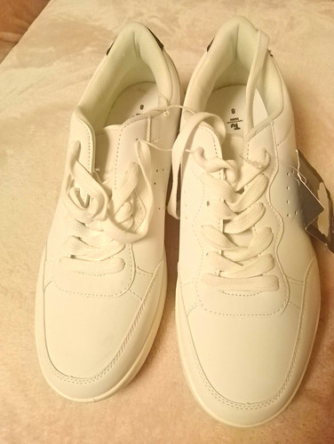 Men white low top lace - white,