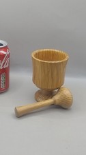 Vintage pine pestle - and, mortar