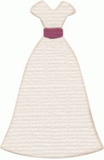 QuicKutz  Wedding Dress Ball Gown Prom Girly Fashion Cutting Die - 2"x 2"  0952