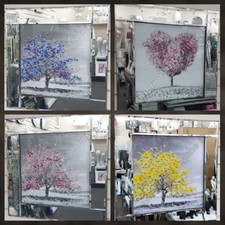 Tree with pink, blue, yellow