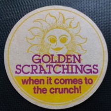 Golden Scratchings Beer Mat. Pork Crackling  black country. 