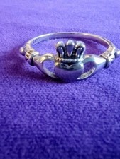 Claddagh Ring 925 Sterling Silver Ring Size 10 + Velvet Pouch