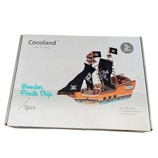 Cocoland Wooden Pirate Ship Dolls Play Set Ail For A wWrld of Swashbuckling toy 