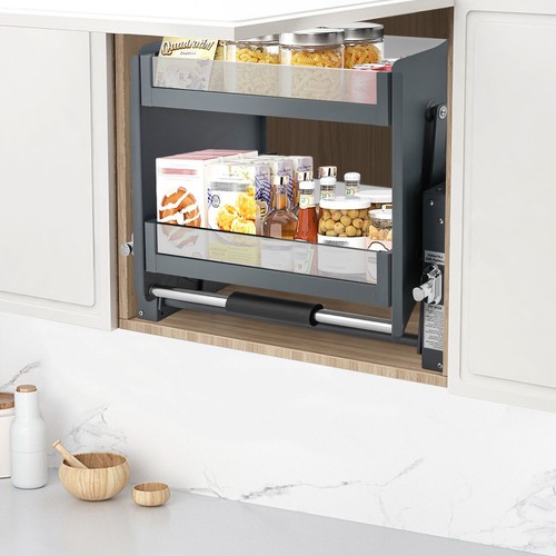 Pull out cabinet shelf drop - cabinet,