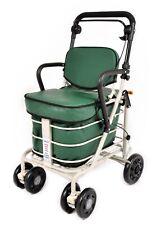 WALKING MOBILITY TROLLEY WITH SEAT, BACKREST AND ARMRESTS - FOREST GREEN
