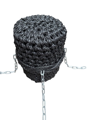Long button rope fender black - rope,