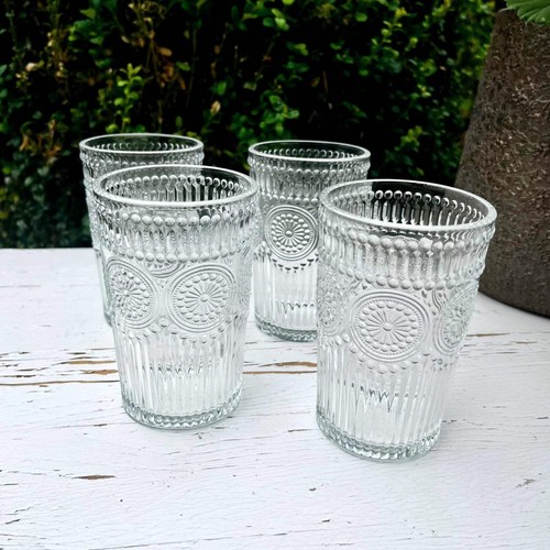 Embossed glass tumblers - tumblers, |