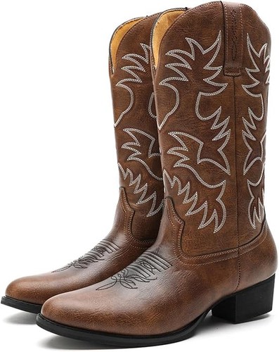 Brown western cowboy boots men - brown,