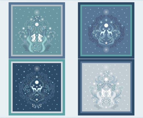 Winter moon cushion panel - winter's,