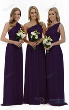 Chiffon One shoulder Long Evening Formal Party Ball Gown Prom Bridesmaid Dresses