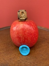 Rare Antique C1870 Miniature 6 Famous Male Face Desk wax metal seal Great Patina