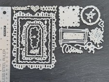 Set metal dies tag square torn