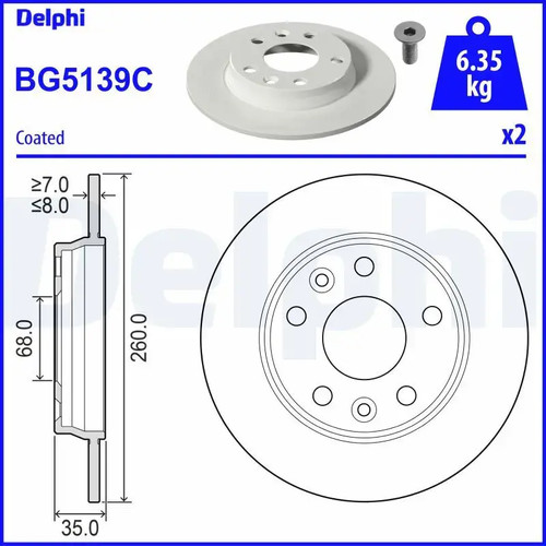 Brake disc solid bg5139c - 2x,
