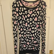 Sugarhill Boutique Brighton Navy  White & pink  Design  Jumper, Size 14