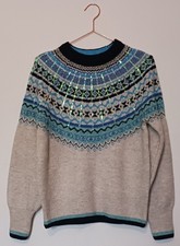 White Stuff Frosted Fairisle Jumper Natural Multi. Size 8.