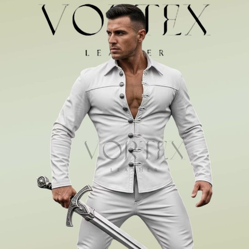 Men white genuine lambskin - men's,