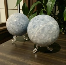 Blue Calcite Sphere: Polished