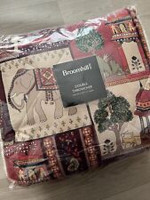 Broomhill Bedspread Throw Ethnic Patchwork Elephant Indian - Double 100” x 102”