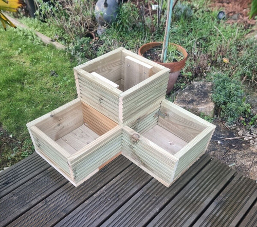 Corner planter wooden decking - corner,