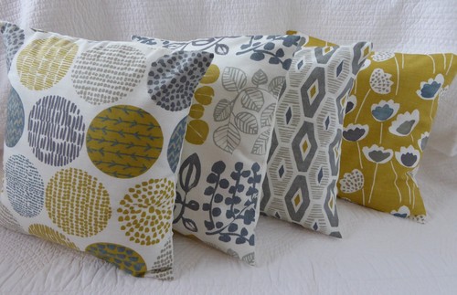 Yellow cushion covers - yellow, 16"